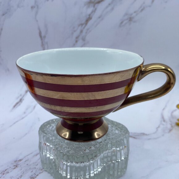 Shafford tea cup & saucer lusterware, red and gold, hand painted teacup, Japan - Picture 7 of 10